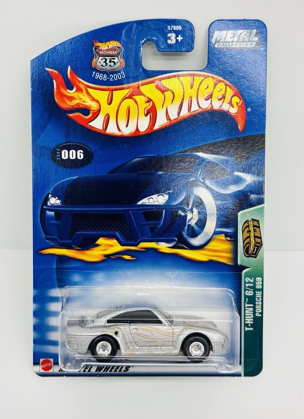 Hot Wheels Porsche 959 Silver 2003 Treasure Hunt #6 Of 12 w/ Protector